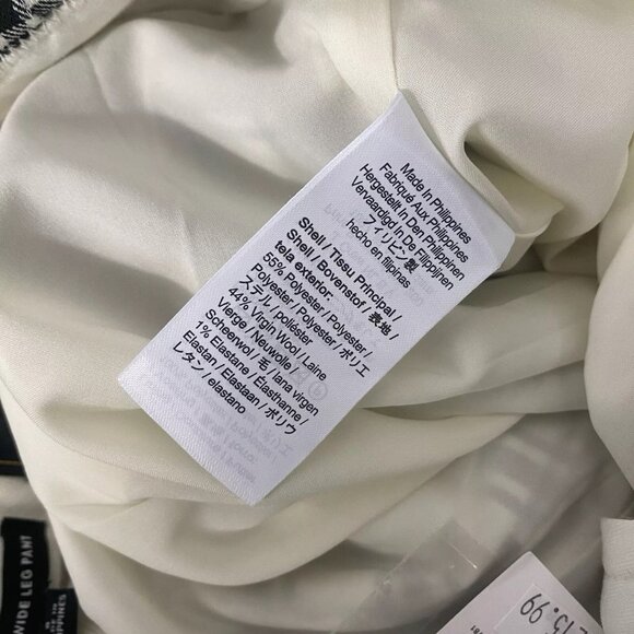 NWT J.Crew Collection Italian Nova Fides Essential Wide Leg Plaid Pants Size 8 - Picture 7 of 7